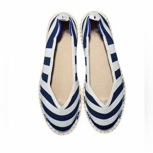 Rothy’s The Espadrille Flats – Navy Stripe | Women’s 10.5